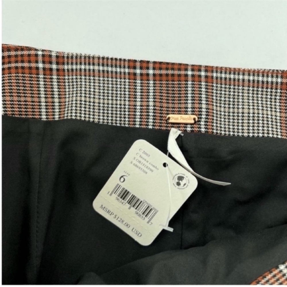 Free People Sage Plaid Skort NEW - Picture 4 of 5